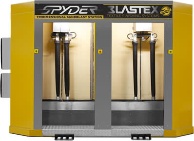 Tridimensional sandblasting system